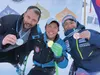 Palmer monoskier Andrew Kurka, center, poses with the gold medal he earned in the men's giant slalom during the IPC Adaptive World Cup Finals Feb. 24, 2016, in Aspen, Colorado. Courtesy of An