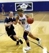 Palmer’s Kylie Henry drives toward the basket during a win over Eagle River. Courtesy of Bruce Eggleston/matsusports.net