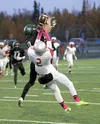 Colony defensive back Caleb Bailey knocks the ball away from Wasilla receiver Carson Reed during a 28-7 win over the Warriors Sept. 25 at Colony High. Courtesy of Bruce Eggleston/matsusports.