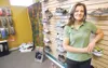 ROBERT DeBERRY/Frontiersman Cathy Endes, manager at Active Soles
Performance Footwear in the Koslosky Center, discovered Saturday
morning the business had been burglarized. Since the break-in