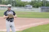 JEREMIAH BARTZ/Frontiersman Patrick Fitzgerald, an incoming
senior at Susitna Valley High School, commutes nearly every day
from Talkeetna to Wasilla to play baseball for the Alaska Road
Warr