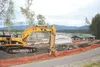 The state Department of Transportation is working to complete a project protecting the Old Glenn Highway from Matanuska River erosion that swallowed homes last summer and fall. ANDREW WELLNER