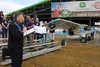 Gov. Mike Dunleavy appeared at the Great Alaska Aviation Gathering at the Alaska State Fairgrounds.