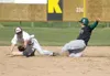 ROBERt DeBERRY/Frontiersman Colony senior Colter Peterson steals
second base during the Knights loss to the West Anchorage Eagles at
Hermon Brothers Field.