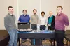 The University of Alaska Fairbanks nanosat team gathers at their January presentation in New Mexico. From left right, Brian Bieshelt, Caleb Fronek, Evan Joshua Jones, Dominique Hands, UAF spa
