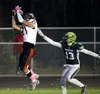 Houston's Hunter Craig catches a touchdown pass against Redington. Bruce Eggleston/matsusports.net
