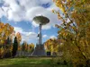 One of the Alaska Satellite Facility’s dishes on the West Ridge of the University of Alaska Fairbanks campus is seen on Sept. 18, 2022. The Alaska Satellite Facility, part of UAF’s Geophysica