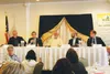 Tim Woolston, Erik Cordero, moderator Marvin Yoder, David Shurtleff and Chris Rempert debate the legalization of marijuana Friday during a luncheon sponsored by the Mat-Su Business Alliance. 