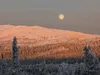 The full moon rises due north of Fairbanks at solar noon — about 1 p.m. local time — on Dec. 26, 2023. Courtesy of John Eichelberger