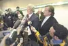 Former State Rep. Vic Kohring answers questions from the media
after receiving a 42-month sentence in this 2007 file photo. His
case was later overturned in the wake of misconduct on the part