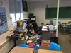 Bookshelves emtpied onto the floor in Jason McCourt's classroom at Wasilla Middle School during the Nov. 30 earthquake. Courtesy of Jason McCourt
