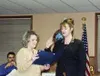 Wasilla's newest council member Diana Straub is sworn-in Monday
by city clerk Kristie Smithers. Straub was appointed by a vote of
the council Monday night to the seat vacated by Dianne Keller