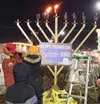 Lighting the menorah during Chanukah celebrations in downtown Palmer. Courtesy of the Mat-Su Jewish Center