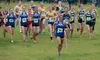 Palmer's Sophie Wright races to the front of the girls varsity field at the start of the Colony Invitational on Saturday, August 12, 2017. Wright, a freshman, won the race with a time of 21:0