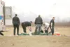 ROBERT DeBERRY/Frontiersman Paramedics tend to a participant in
a 2008 Peace and Dignity Journey from Eklutna to Chickaloon
Thursday afternoon after he collapsed on the side of the Glenn
High