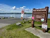 A sign at Big Lake North encourages boaters to guard against invasive plants by taking "clean, drain, dry" steps.  Amy Bushatz/For the Frontiersman