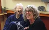 Pat Lawton laughs with B Bella Hair Studio owner Betty Pierce Wednesday afternoon right before Lawton, 100, was surprised with a legislative citation. Jacob Mann/Frontiersman