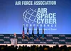 Secretary of the Air Force Frank Kendall delivers remarks during the Air Force Association Air, Space and Cyber Conference in National Harbor, Md., Sept. 20, 2021. The three-day event is a pr