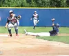 Alaska Road Warrior Russ Ruta makes the catch at second base during Saturday’s game against the Eagle River Wolves at McManus Field in Wasilla. ROBERT DeBERRY/Frontiersman.com