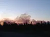 Smoke hangs over the Butte Wednesday night. Forestry firefighters continued to battle the blaze through the night and into the afternoon May 15. Courtesy Janice Bendixen