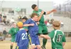 ROBERT DeBERRY/Frontiersman Defenseman Nathan Kowalczk heads the
ball towards the Mariners goal during Friday's game against Homer.
The Knights won 5-1.