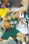 ROBERT DeBERRY/Frontiersman file photo Colony junior Kaitlyn
Klapperich drives toward the basket during state championship play
against the Wasilla Warriors.