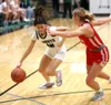 Colony's Bella Shelley drives the ball toward the basket during a win over Wasilla in the regular season. Bruce Eggleston/matsusports.net