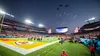 Air Force Global Strike Command bombers perform the Super Bowl LV flyover at Raymond James Stadium in Tampa, Fla., Jan. 7, 2021. The trifecta was the first of its kind as it included a B-1B L