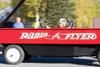 Judy Foster drives the Radio Flyer wagon near her home Thursday
afternoon. (ROBERT DeBERRY/Frontiersman)