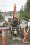 ROBERT DeBERRY/Frontiersman Work continues on storm and water
drainage upgrades near the intersection of Crusey Street and
Swanson Avenue in Wasilla. The project is expected to take about a
m