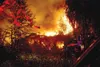 Photo courtesy John T. Johnson Flames light up the sky at a fire
on South Horseshoe Lake Road on Aug. 22. Patricia M. Bosch, 78,
died in the fire.