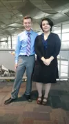 Cannon Fidler and Raelynn Dean stand on the bridge on professional dress day. Cannon is part of the Health pathway, and Raelynn is part of the Business pathway. Photo by Bailey Brenton