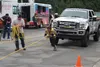 National contender and United States Strongman Alaska state representative Cristina Crass pulls truck and boat in 54.6 seconds at the July 29 event. JACOB MANN/Frontiersman