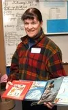 This year's recipient of the Iditarod's Teacher on the Trail
designation, Lynn Gordon, recently visited Sharon Russell's
fourth-grade class at Sherrod Elementary School. Lynn Gordon shows,
ri