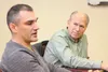 Independent lieutenant governor candidate Craig Fleener and Independent gubernatorial candidate Bill Walker talk Thursday afternoon at the Frontiersman’s office about their decision to seek e