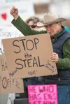 Hundreds attended the 'Hands Off' protest in Wasilla at Newcomb Park on Wasilla Lake Saturday, April 5. J. David McChesney/Frontiersman