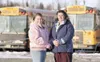 ROBERT DeBERRY/Frontiersman First Student school bus attendant
Holly Hinkle, left, and driver Alice Cruikshank are credited with
saving a family from a house fire Thursday morning.