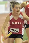 Wasilla’s Morgan Damier made history by winning the 400 and 800
meter runs.