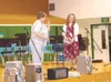 Photos by JODI SNYDER Cheryl Heikes, right, is presented with a
retirement gift by Willow Elementary School Principal Alberta
Nordberg at the school’s annual spring concert May 2. Students an