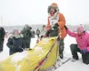 ROBERT DeBERRY/Frontiersman Talkeetna musher Charlie Anderson
lets out a yell to get his dog team going at the starting line of
the 2009 Junior Iditarod Saturday on Knik Lake.