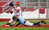 Wasilla infielder Jimmy Lackey catches the throw to third during the Buddy Dale Tournament at Wasilla High. Courtesy of Bryan Boyett