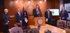 Gov. Mike Dunleavy stands with legislative leaders during a news conference Thursday, April 27, 2023, at the Alaska State Capitol in Juneau. James Brooks/Alaska Beacon