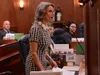 Sen. Kelly Merrick, R-Eagle River, speaks in favor of a bill that would eliminate daylight saving time, on Monday, May 12, 2025, in Juneau. James Brooks/Alaska Beacon