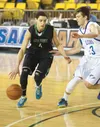 Colony senior Damien Fulp drives around the defense of Matt Seymour during an overtime win over Thunder Mountain. Courtesy of Bruce Eggleston/MatSuSports.net