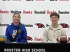 Houston seniors Grace Gillespie and Carter Seime were honored during a college signing ceremony Monday. Gillespie will play basketball and UAF. Seime will play football at the University of M