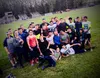 The Redngton Huskies pose for a pictuing after earning the program's first victory in school history, a 54-40 win over Monroe Catholic in Fairbanks Aug. 11. Courtesy photo
