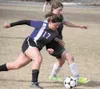 Sabrina Pralle fights for the ball during a win over Skyview Saturday at Colony High. Jeremiah Bartz/Frontiersman