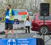 Dustin Morris speaks to participants of the first Out of Darkness Campus Walk. Jacob Mann/Frontiersman