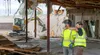 Nicolas Power and Brian Frink of Power Full Effect at the Palmer Library demolition site. J. David McChesney/Frontiersman