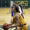 Wasilla senior Isaac Houck prepares to make a move to the basket during the Alaska Association of Basketball Coaches Senior All-Star Games Saturday at the Wells Fargo Arena in Anchorage. Cour